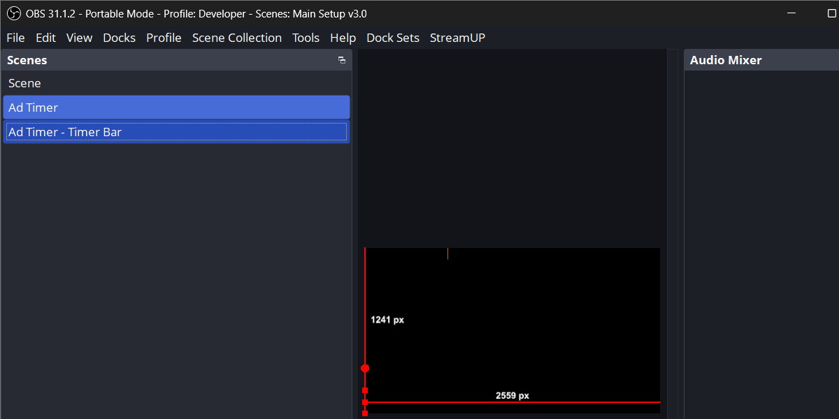 OBS imports for the Ad Timer Widget. Ad Timer and Ad Timer - Timer Bar scene.